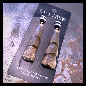 J. Crew gold and navy earrings